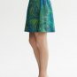 Banana Republic Linen Fern Print Mini Skirt Safari Blue Green Size 4