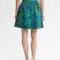 Banana Republic Linen Fern Print Mini Skirt Safari Blue Green Size 4
