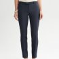 Banana Republic BR Monogram Slim Crop Pant Side Ankle Zip Sheen 6 Navy Blue