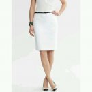 Banana Republic Petites Stretch Sateen Pencil Skirt 12P White Workwear Casual or Dress