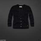 Abercrombie & Fitch Navy Blue Cable Knit Open Stitch Cardigan Sweater Collegiate