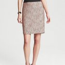 Banana Republic Woven Tweed Skirt Blood Orange 14 Plus Size