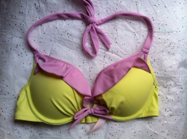 Top Swim Push Halter Cups Up Victoria's Secret Ruffle Add 2 Gorgeous 32b 354AjRL