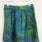 Banana Republic Linen Fern Print Mini Skirt Safari Blue Green Size 4