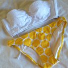 Victoria's Secret Lace Flirty Criss Cross Top Bottom Swim Lot 34A S Polka Dot