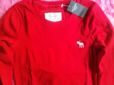 Abercrombie & Fitch Long Sleeve Slim Fit Crewneck Shirt  Tee Logo
