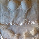 Victoria's Secret Very Sexy Embellished Daisy Babydoll White 36D Silk Satin Mesh