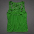 Abercrombie & Fitch Lace Trim Ruffle Racer Back Knit Top S