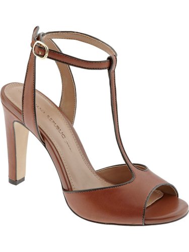 Banana Republic T-Strap High Heel Sandal Tawny brown/bark 10 $120