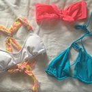 NWOT Victoria’s Secret Swim Top Lot Bandeau Triangle Criss Cross Bra Tops