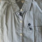 NWT ABERCROMBIE & FITCH Oxford Blue  Button Down Stripe Shirt S