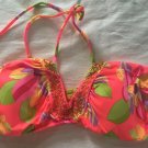 VICTORIA’S SECRET V Beach Soft Tropical Bikini Swim Top Large Floral Coral
