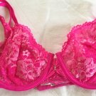NWT Victoria's Secret Embellished Bra 34C Hot Pink Lace