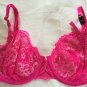 NWT Victoria's Secret Embellished Bra 34C Hot Pink Lace