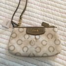 New Coach ASH DOT Signature Monogram Khaki Taupe Mixed Media large Wristlet