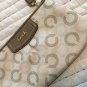 New Coach ASH DOT Signature Monogram Khaki Taupe Mixed Media large Wristlet