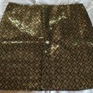 NWT Banana Republic Monogram Collection Olive Sequin Mini Skirt 12 Mosiac Gold