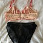 NWT Victoria's Secret Very Sexy Velvet Boned Bra set 32C S Red Black RARE