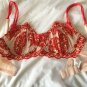 NWT Victoria's Secret Very Sexy Velvet Boned Bra set 32C S Red Black RARE