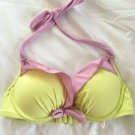 NWOT VICTORIA’S SECRET Beach Push Up Bikini Swim Top Colorblock Yellow Purpl 32B