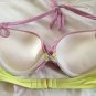 NWOT VICTORIA&acirc;��S SECRET Beach Push Up Bikini Swim Top Colorblock Yellow Purpl 32B