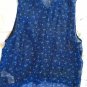 NWT Abercrombie & Fitch Floral Sheer Sleeveless Blouse Shirt L Blue Summer