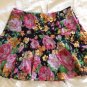 NWT Abercrombie & Fitch Mini Skirt Gold foil 8 Blues Pinks Floral