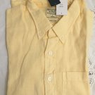 NWT Abercrombie And Fitch A&F Yellow Linen Shirt Button Down L Large