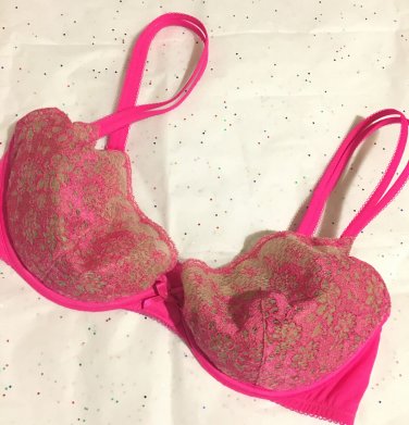 NWT Victoria's Secret Lace Half Push Up Bra 34D Pink