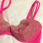 NWT Victoria's Secret Lace Half Push Up Bra 34D Pink