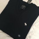 NWT Abercrombie And Fitch Icon V Neck Sweater Navy Blue M