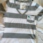 NWT Abercrombie & Fitch A&F Soft Striped Pocket Tee White Grey V-neck XS