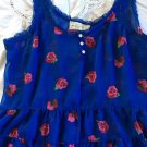 NWT Abercrombie & Fitch Floral Sheer Tank Blouse Shirt L Blue