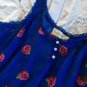 NWT Abercrombie & Fitch Floral Sheer Tank Blouse Shirt L Blue