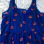 NWT Abercrombie & Fitch Floral Sheer Tank Blouse Shirt L Blue