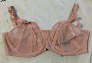 NWT Victoria&acirc;��s Secret Unlined Mesh Caged Balconette Bra Demure Pink 38DD