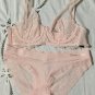 Victoria's Secret Angels Unlined Full Coverage Plunge Bra Tanga Set 34C M Pink