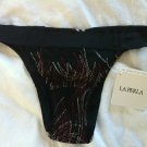 NWT La Perla Japanese Blossom Bamboo Motif Tanga Cheeky Panty Black S