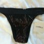 NWT La Perla Japanese Blossom Bamboo Motif Tanga Cheeky Panty Black S