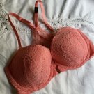 Victoria’s Secret Dream Angels Lightly Lined Demi Bra 32DD Pink Lace Front Close