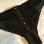 NWT Victoria's Secret LUXE Sexy Liquid Satin Mesh Velvet Black M Mid Rise Cheeky