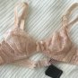 Agent Provocateur Unlined Plunge Bra 36A Flesh Pink Blush Retro Small Panty