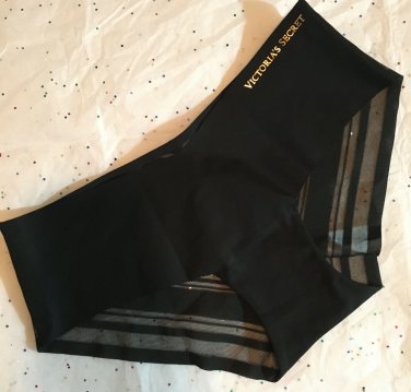 New Victoria&acirc;��s Secret Laser Cut Illusions Mesh Hiphugger Hipster Black XS