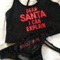 NWT RARE Victoria’s Secret Med Crop Tank Small Garter Pom Pom Bikini Black