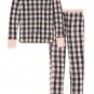 NWT Victoria&acirc;��s Secret THERMAL Long Sleeve Pajama Set Black Pink XL