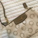 NWT Coach ASH DOT Signature Monogram Khaki Taupe Mixed Media Large Wristlet
