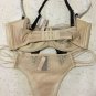 Victoria's Secret Unlined Embellished Satin Bow Balconette Bra Tanga set 34D M