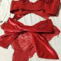 Victoria's Secret Unlined Satin Bow Balconette Bra Ouvert Set 32DD M L