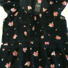 NWT Abercrombie & Fitch Fluttery Floral Airy Short Sleeve Blouse Shirt S Navy