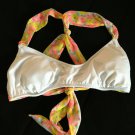 NWOT VICTORIA’S SECRET Beach Soft Bandeau Bikini Swim Halter Top S White Tropic
